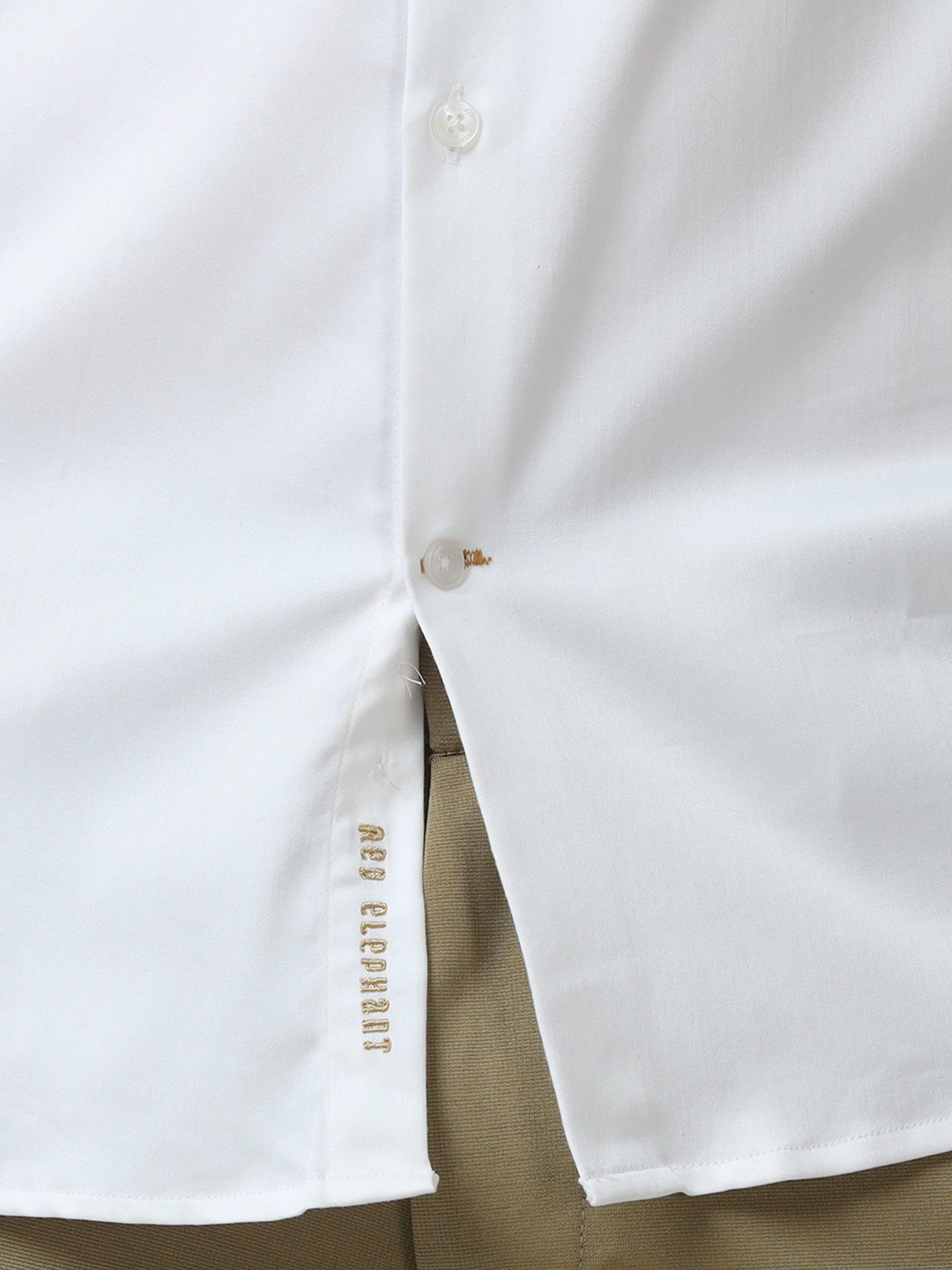 White Satin Lycra Plain Shirt